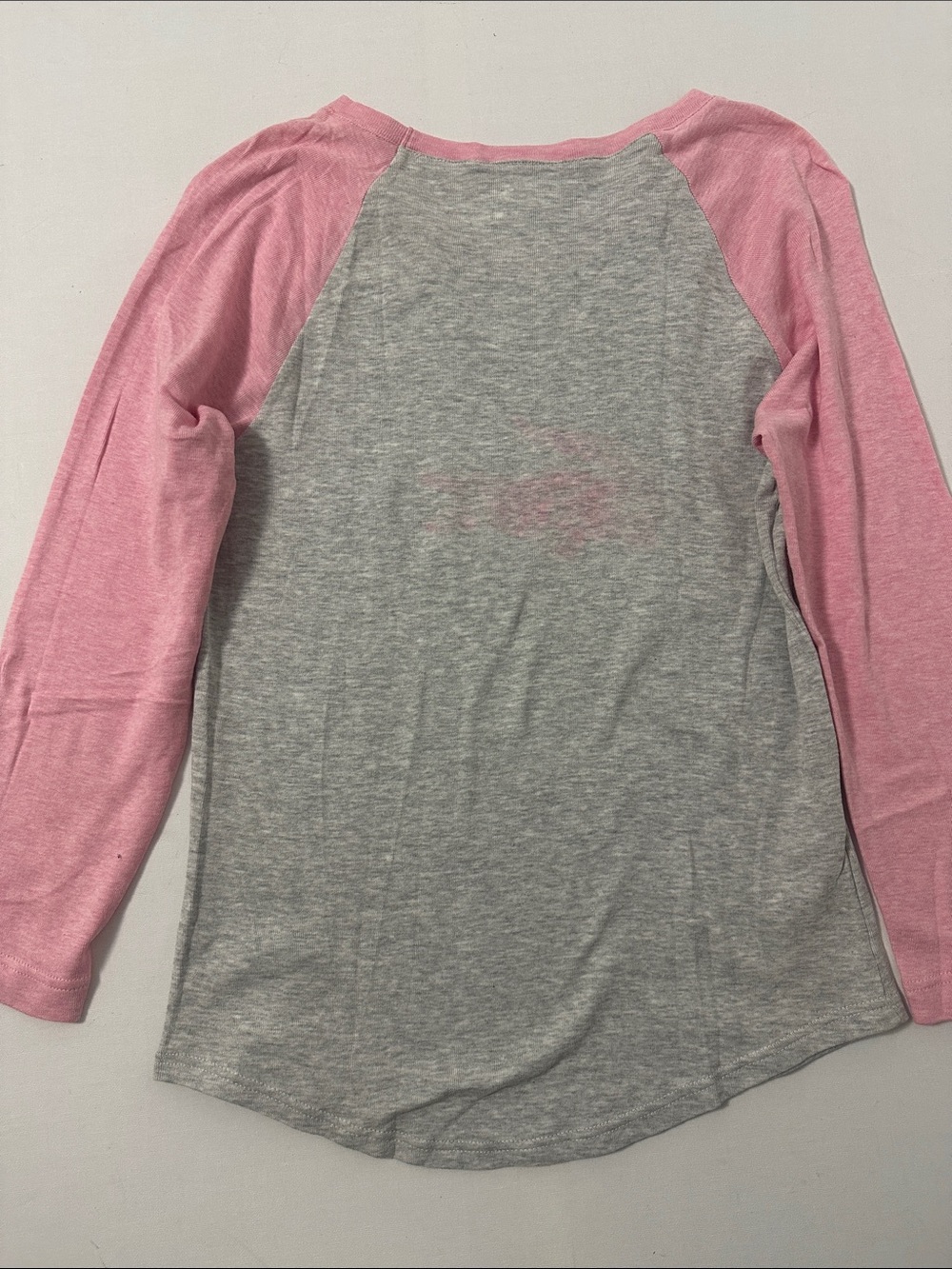 Genuine Lacoste 1990s Pink & Gray Raglan Long Sleeve Top with Pink Croc - Picture 7 of 7